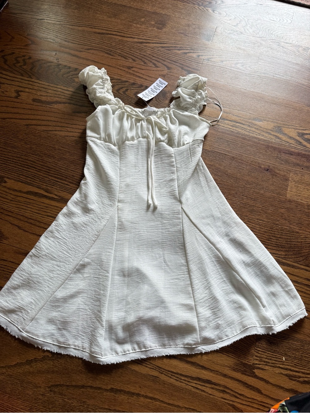 Urban Outfitters Kimchi Blue NWT $69 S White Short Puff-Sleeve Mini Dress - Picture 2 of 5